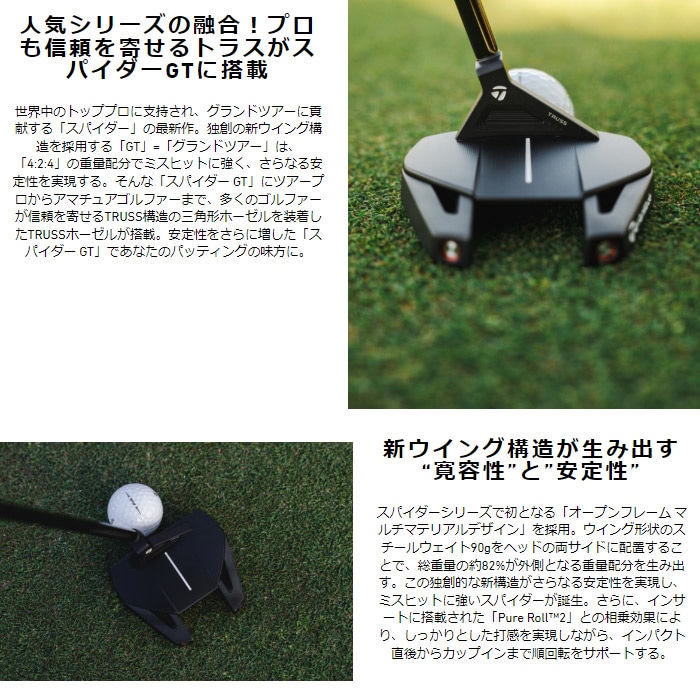 テーラーメイド スパイダー GT ブラック TM2 トラスセンター パター