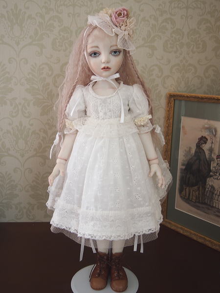 佐々木士甫 作/ 球体関節人形 オールビスクドール「 白いドレスの少女