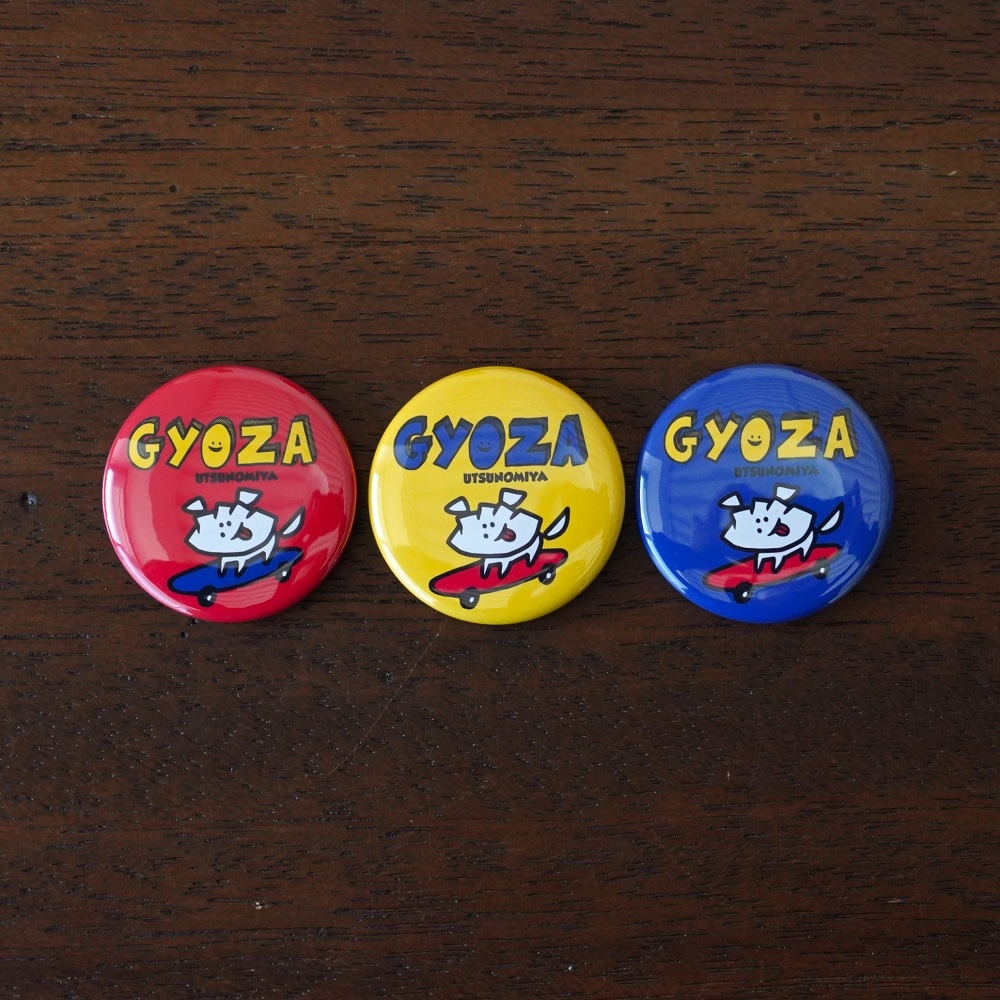 スケボーGYOZA犬缶バッジ(中)｜すべての商品｜TOCHIGI.MARKET