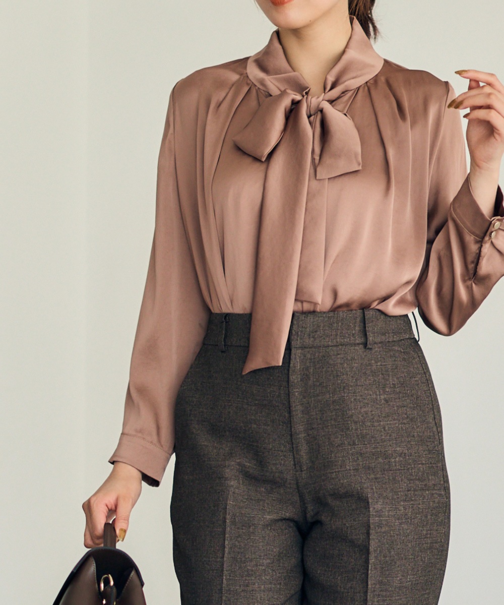 ヴィンテージサテンマルチウェイボウタイブラウス - 12Twelve Agenda