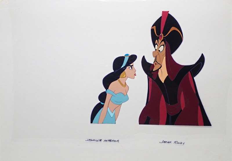 ディズニー映画「アラジン」のセル画「ジャスミンとジャファー