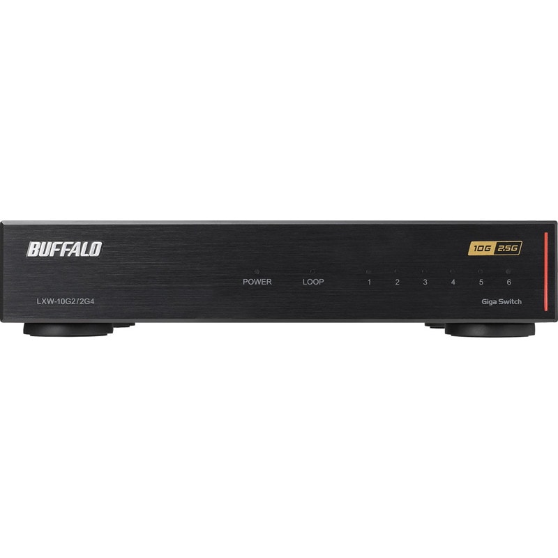 LXW-10G2/2G4』BUFFALO スイッチングハブ 6ポート（10GbE 2ポート 2.5
