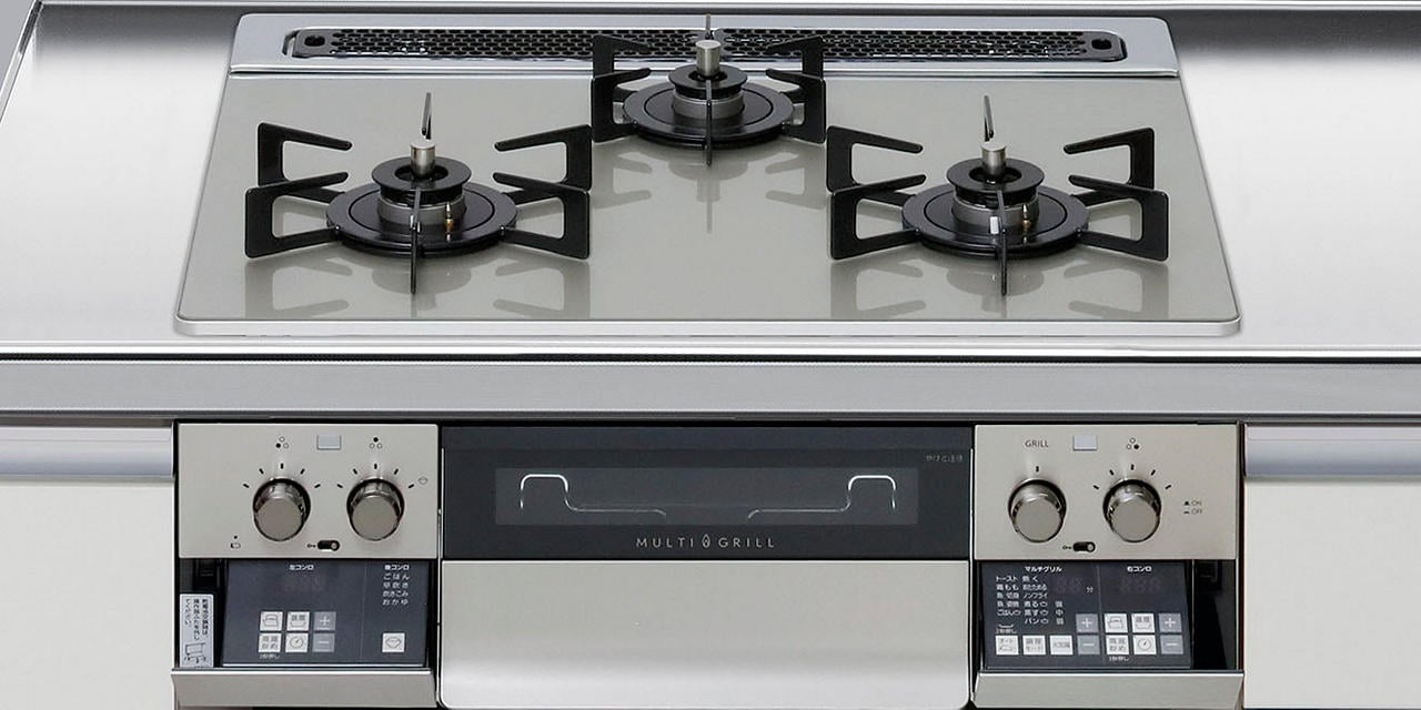 ガスコンロ ハーマン製（LIXIL） H3635K1W2T 間口60cm 3口コンロ