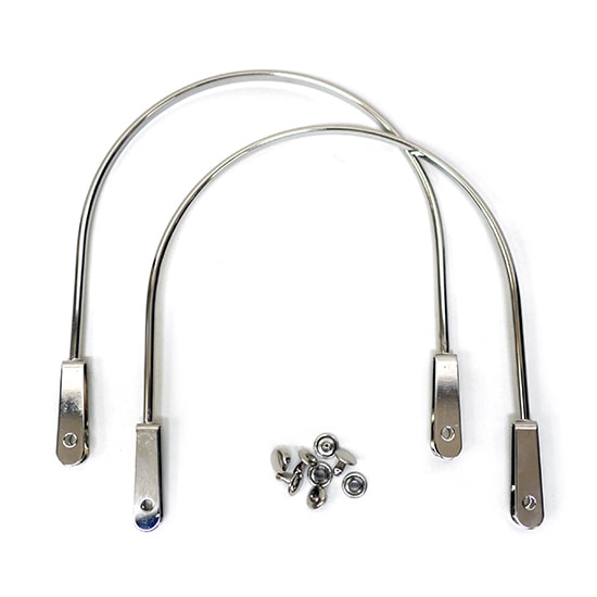 廃番】D41 / K6215 14.5cm平線金手 カシメ付N〈1組(2本)〉:がまぐち