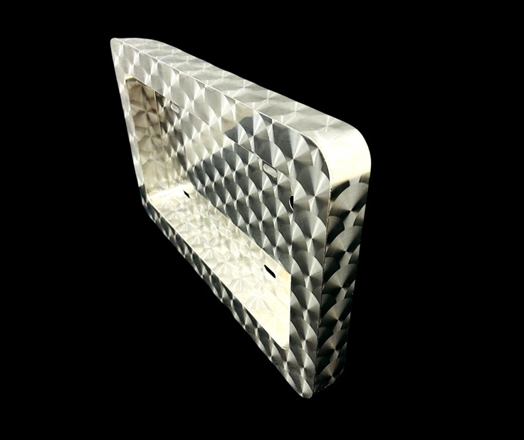 ステンレス 大型 ナンバー枠 鱗柄 角R仕様 奥行50mm 汎用 ナンバー