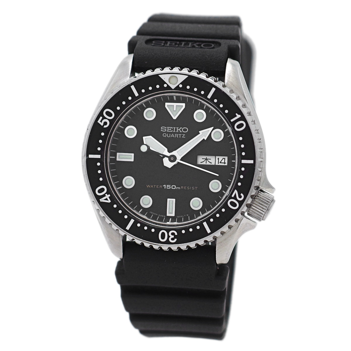 セイコー 150mダイバーズ 黒文字盤 6458-6000 ボーイズ クオーツ 昭和