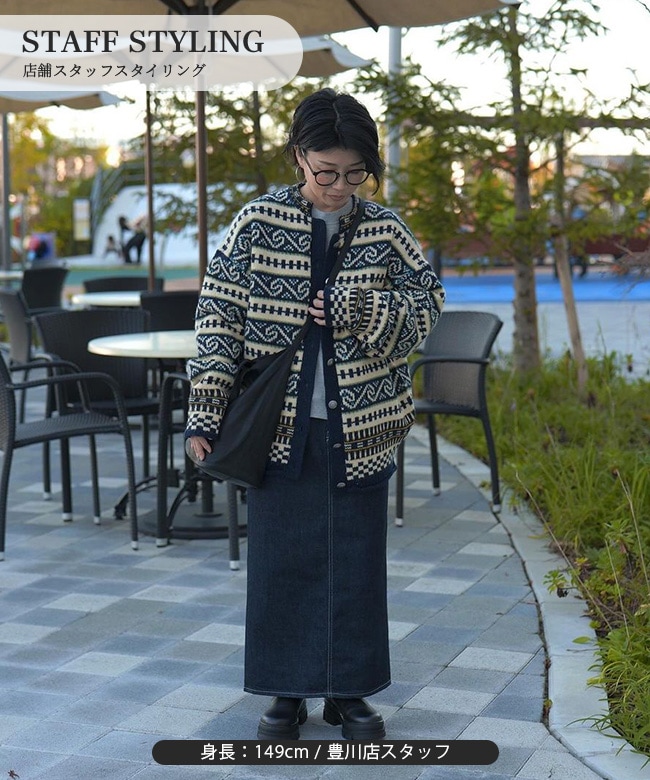 24AMSNI07]THE SHINZONE(ザ シンゾーン) FAIR ISLE KNIT CARDIGAN
