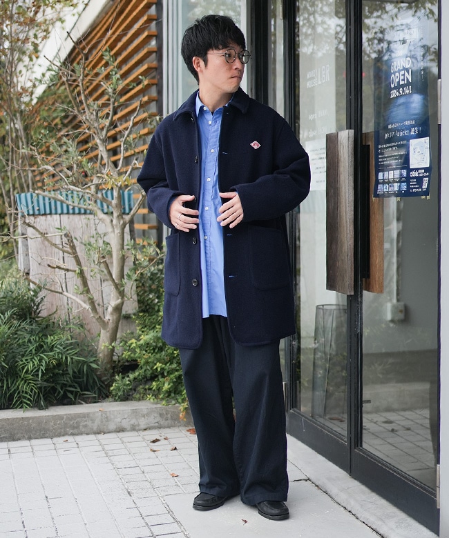 ◇[DT-A0540WLP]DANTON(ダントン) WOOL LIGHT PILE COVERALLS COAT