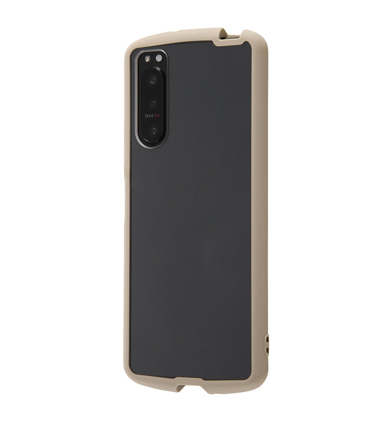 Xperia 5 II 耐衝撃ハイブリッドケース Puffull クリア/ベージュ RT