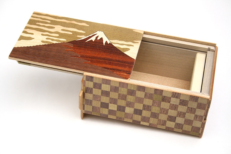 秘密箱10回仕掛け 富士と椿 | 秘密箱 | 寄木細工専門店 箱根丸山物産
