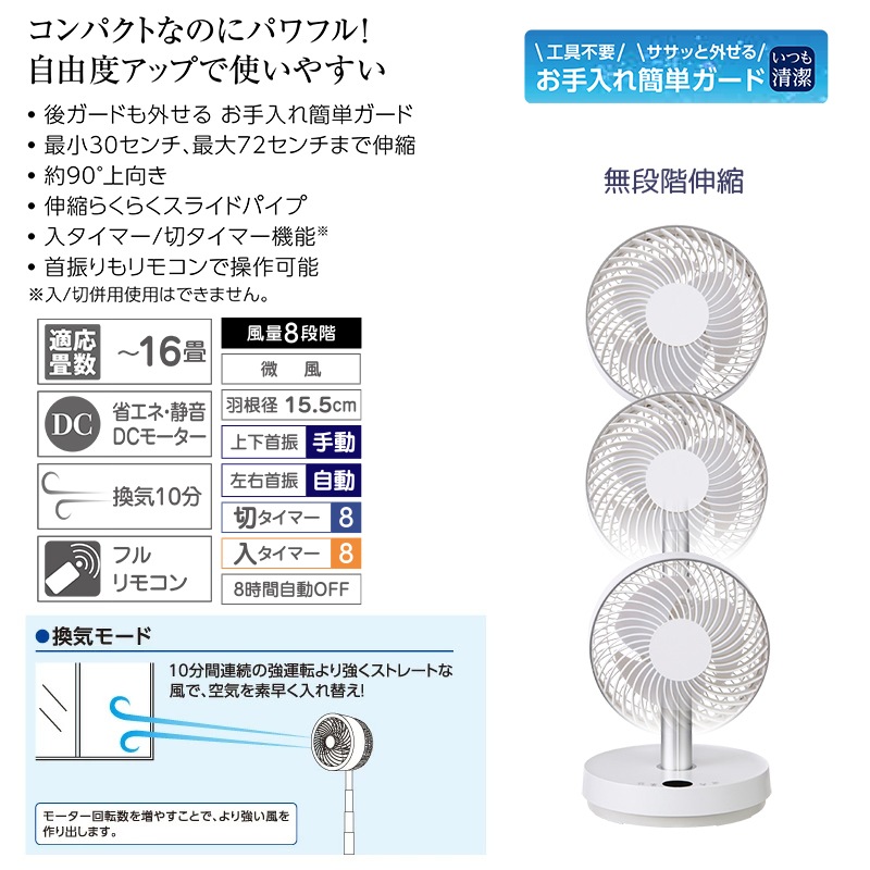 ユアサプライムス.com｜ユアサプライムス のび～る DCサーキュレーター