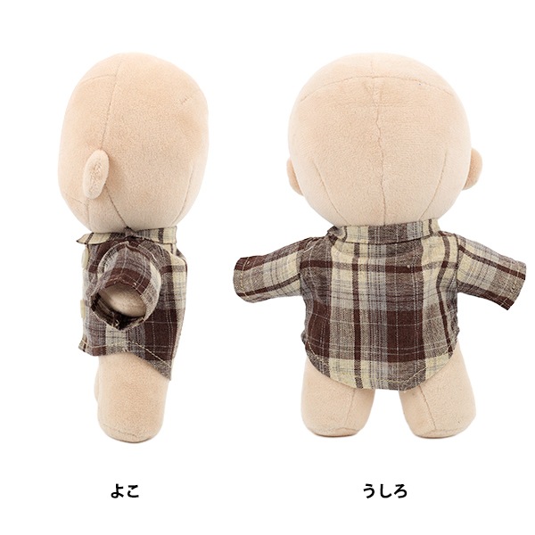 ぬいぐるみ衣装 『mpa チェックシャツ Lサイズ ブラウン MPA-105B-L