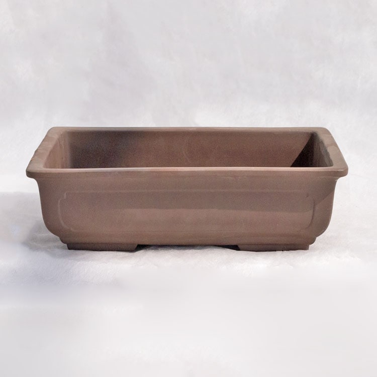 盆栽鉢 常滑焼 ウ泥長角 窓入 W27.5cm×D20.5cm×