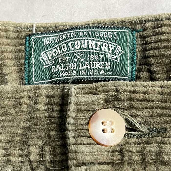 90'S POLO COUNTRY Couduroy Pants Made in USA GREEN W36L30 90年代