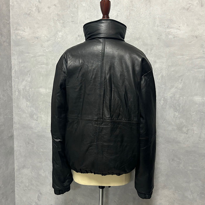 80'S EDDIE BAUER Leather Down Jacket M/BLACK 80年代 エディバウアー