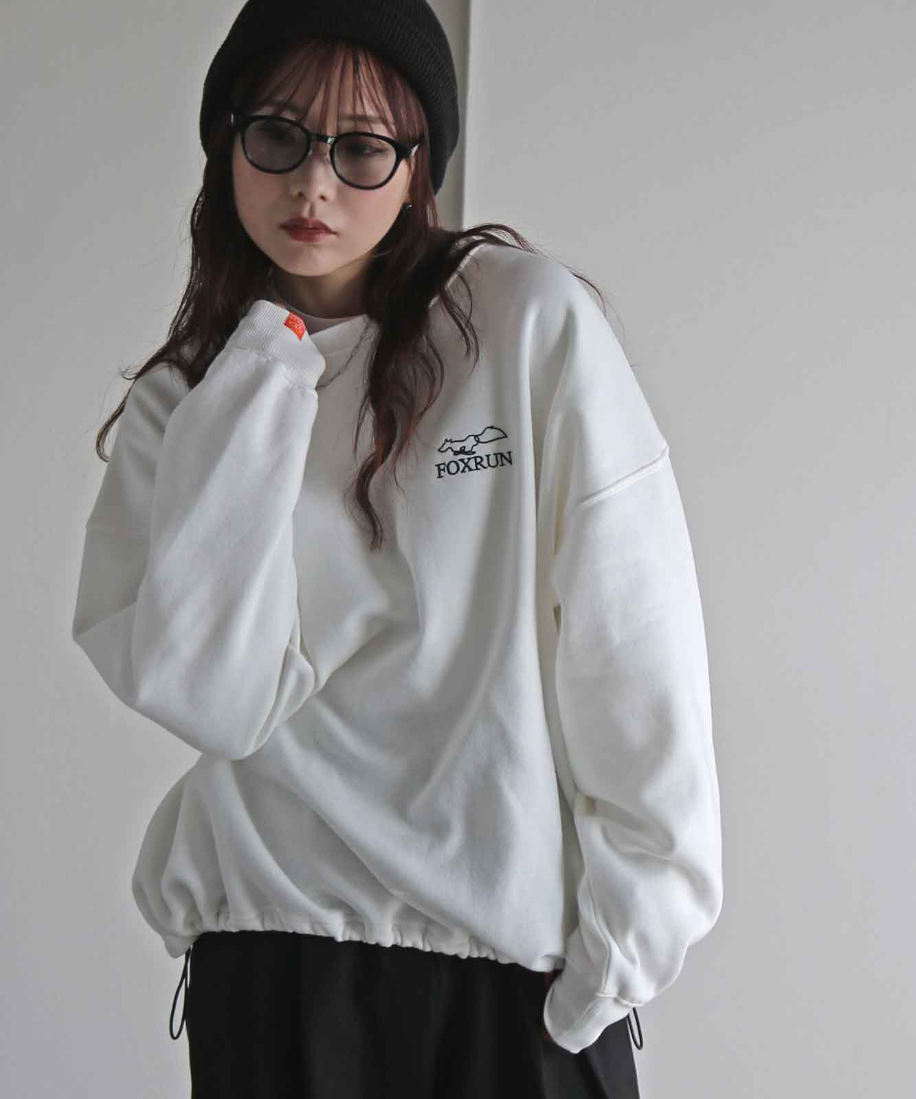 50%OFF】【FOXRUN/フォックスラン】 別注 線画キツネ刺繍ドロスト