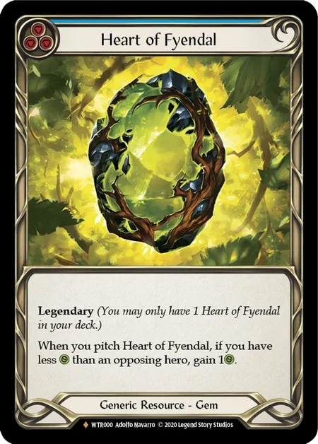 EN】《Rainbow Foil》[Generic] Heart of Fyendal (青)「F」〔WTR