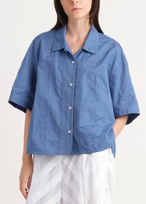 縦横ラインピンタック七分袖シャツ | ITEM | YACCOMARICARD CORE