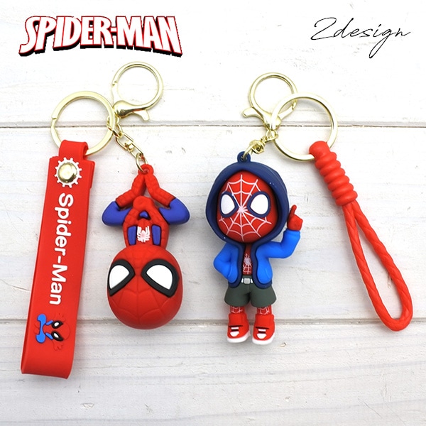 スパイダーマン キーホルダー 全2種類 MARVEL SPIDERMAN ラバー