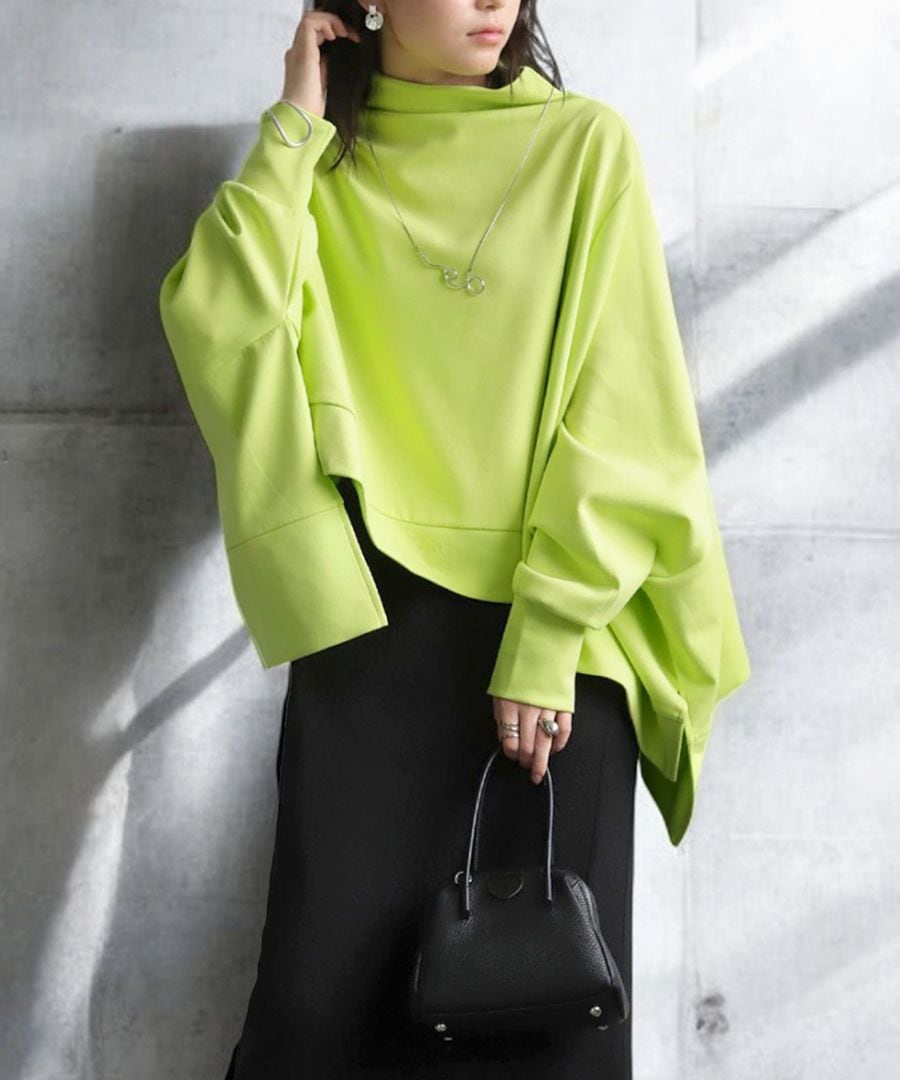 ポンチ ワイドトップス トップス レディース 長袖 送料無料・メール便