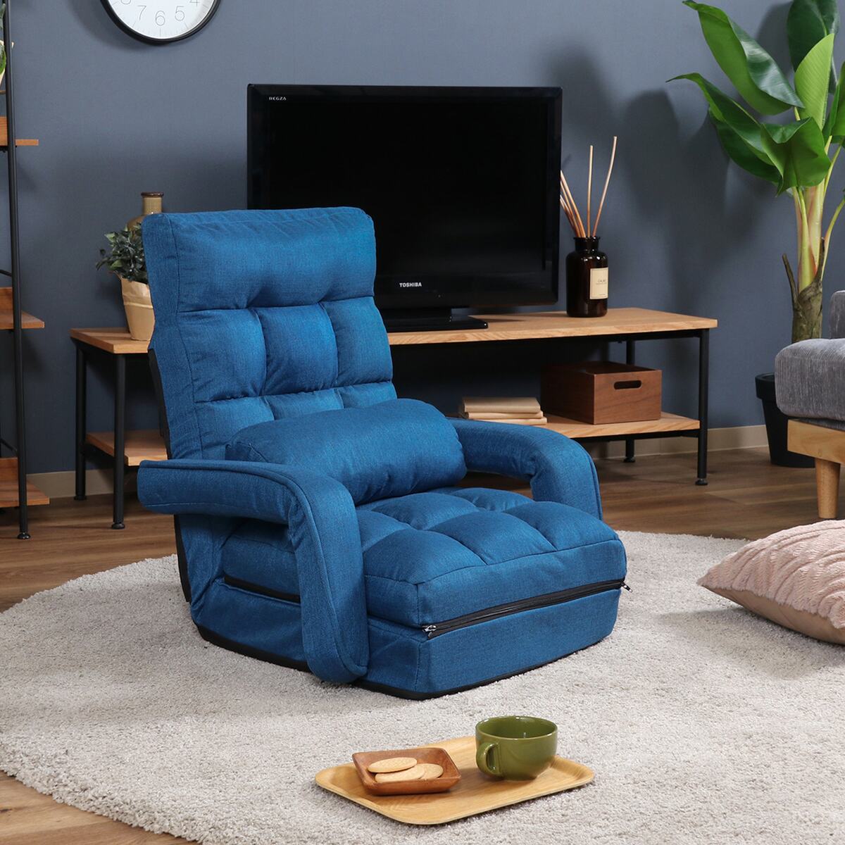 送料無料】欠品中 次回4月下旬予定 不二貿易 4WAY座椅子 0212 ネイビー