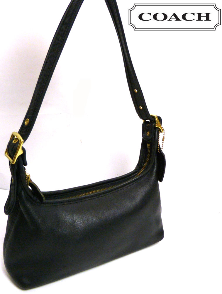 USA製OLD COACH オールドコーチ本革レザー ショルダーバッグ (黒