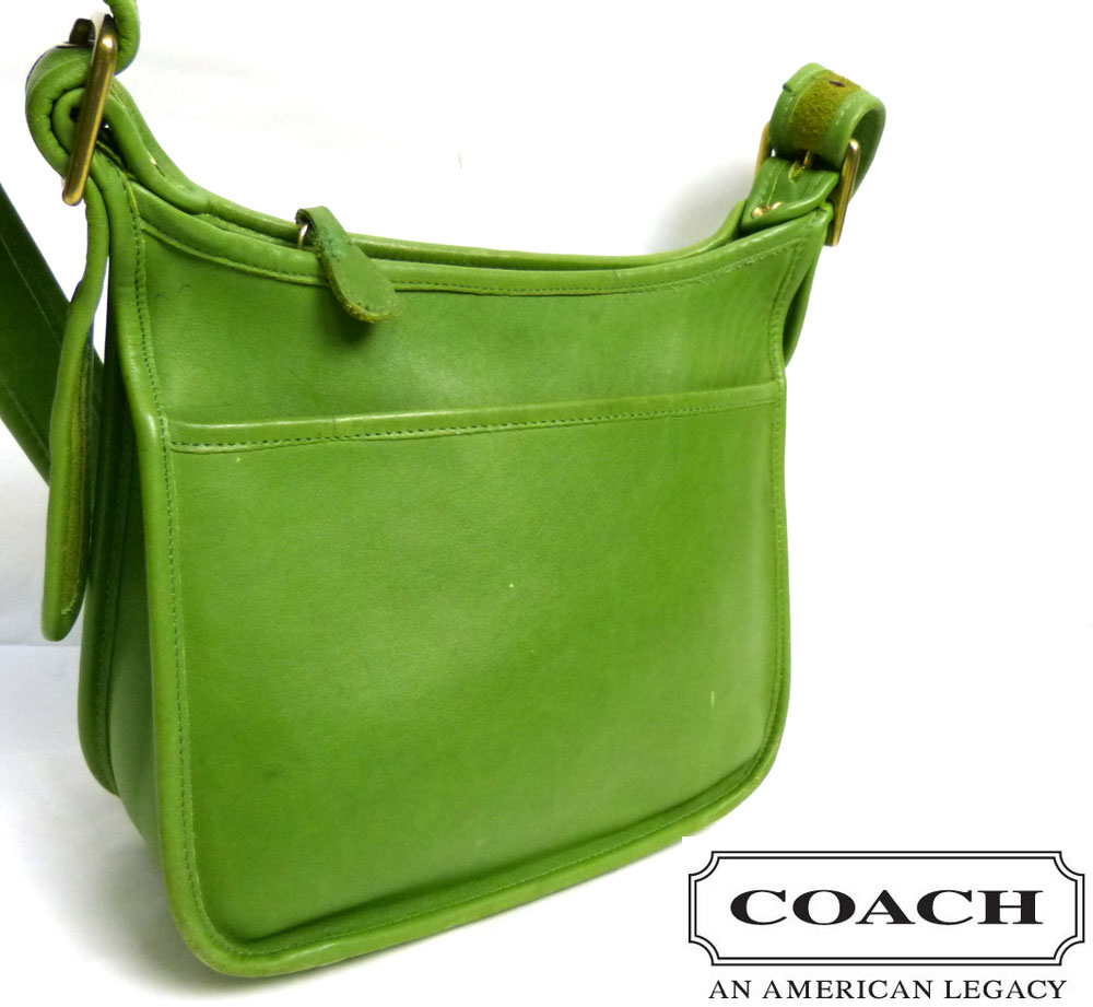 USA製 オールドコーチ/ OLD COACH 本革 ショルダーバッグ (グリーン/緑
