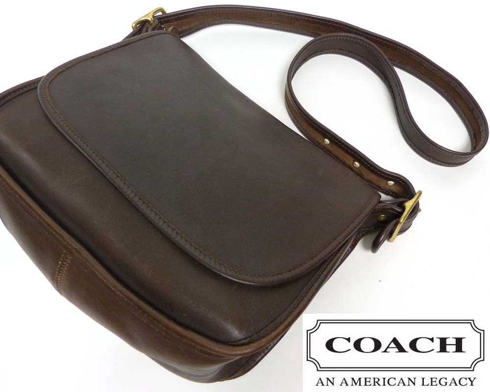 USA製 オールドコーチ COACH コーチ 本革 フラップ ショルダーバッグ