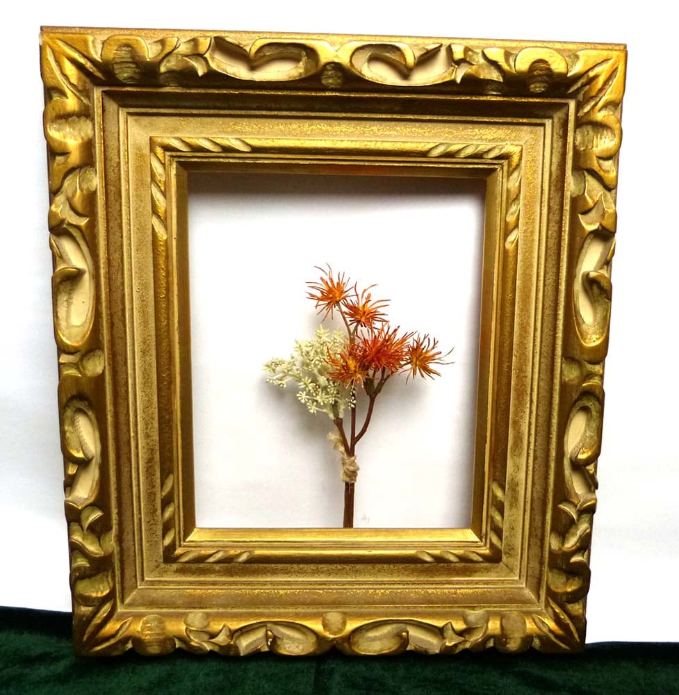 レトロ ヴィンテージ オールド シャビーな額縁 木製フレーム 油絵3号