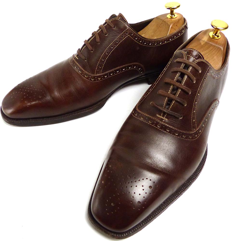 本革レザー メダリオン プレーントゥシューズ 7 1/2(26.5cm相当