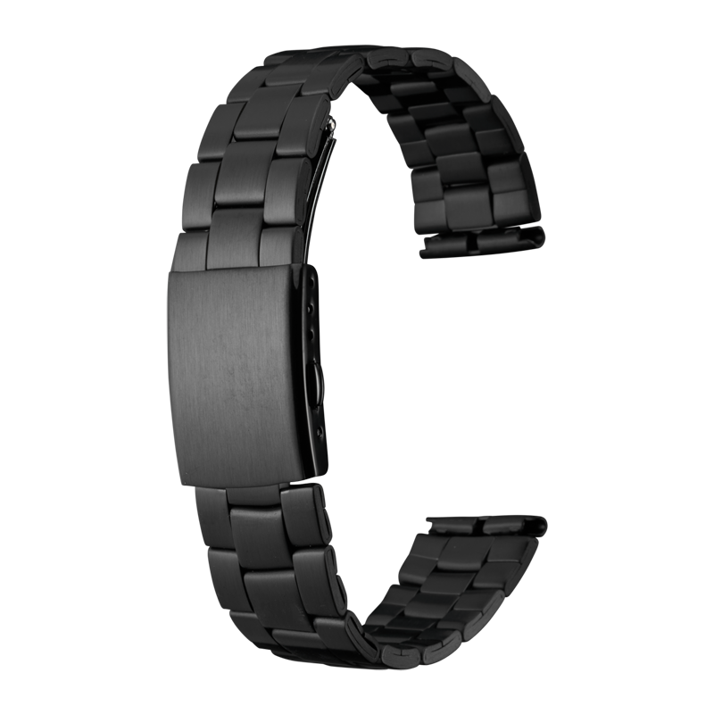 時計バンド クイックレバー ステンレススチール ブラック BSBLE1254B