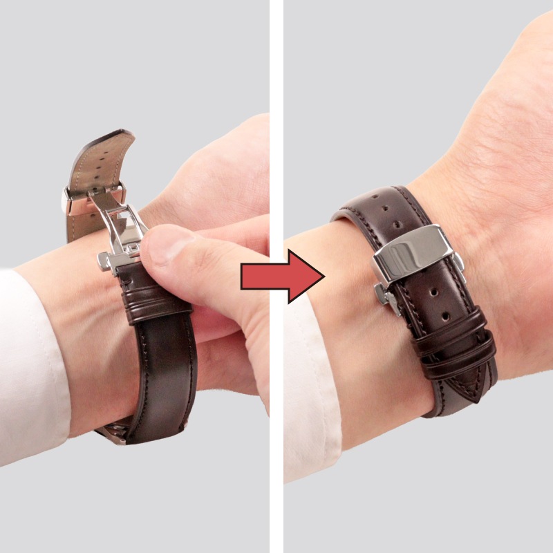 バックル 観音プッシュ式 ステンレススチール シルバー ZS011 | レザー