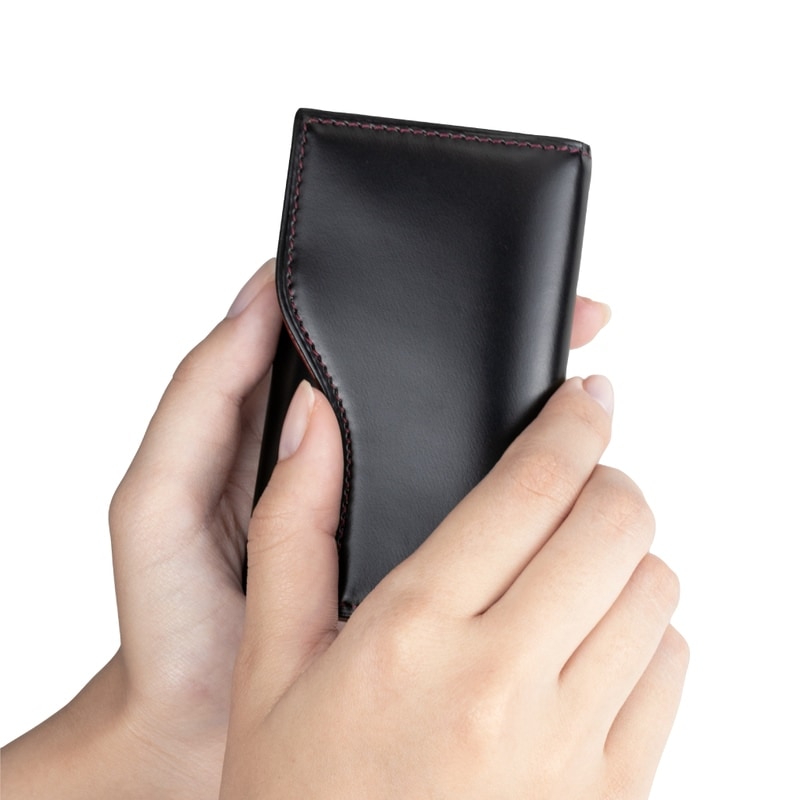 さとり キーケース 松阪レザー 硯（ブラック）×墨（マットブラック