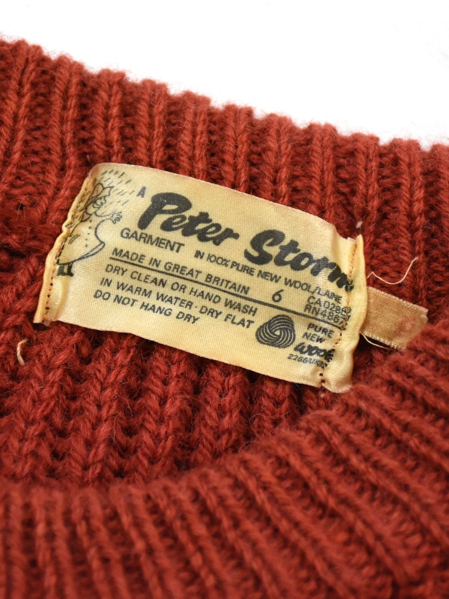70's 旧タグ Peter Storm ウールセーター 表記(XL) MADE IN GREAT