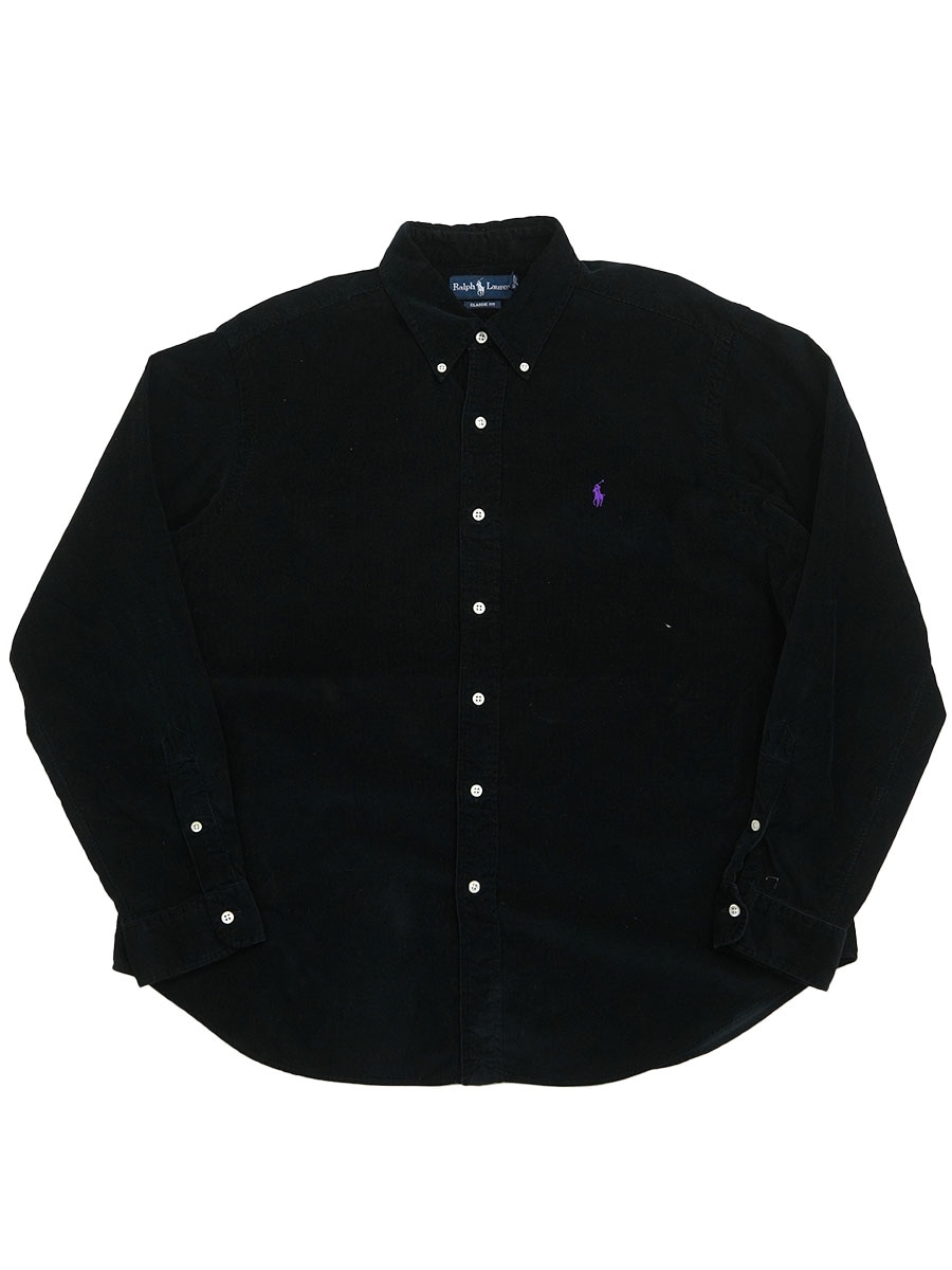 ラルフローレン コーデュロイ ボタンダウンシャツ ブラック 表記(XL