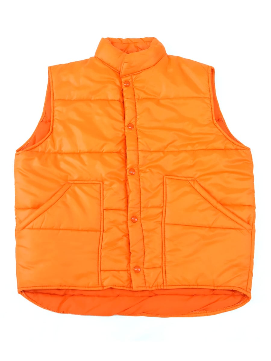 80's WEATHERCASTER 無地オレンジ 中綿ベスト 実寸(ML位) | すべての