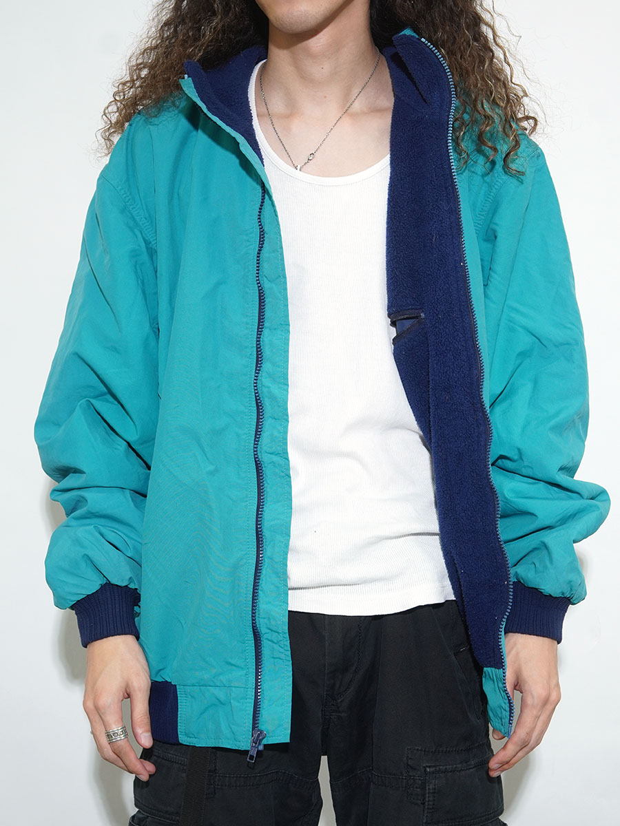 80's～ Eddie Bauer 裏地フリース ウォームアップジャケット ティール