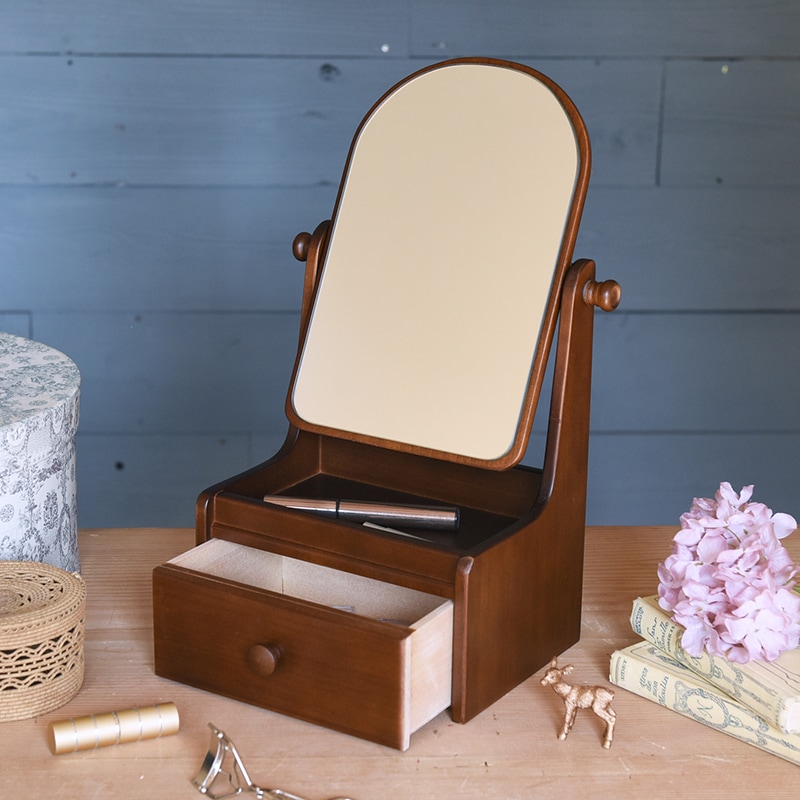 手渡し希望】木製ドレッサー・鏡台 アーチ型ミラー付き 手渡し希望