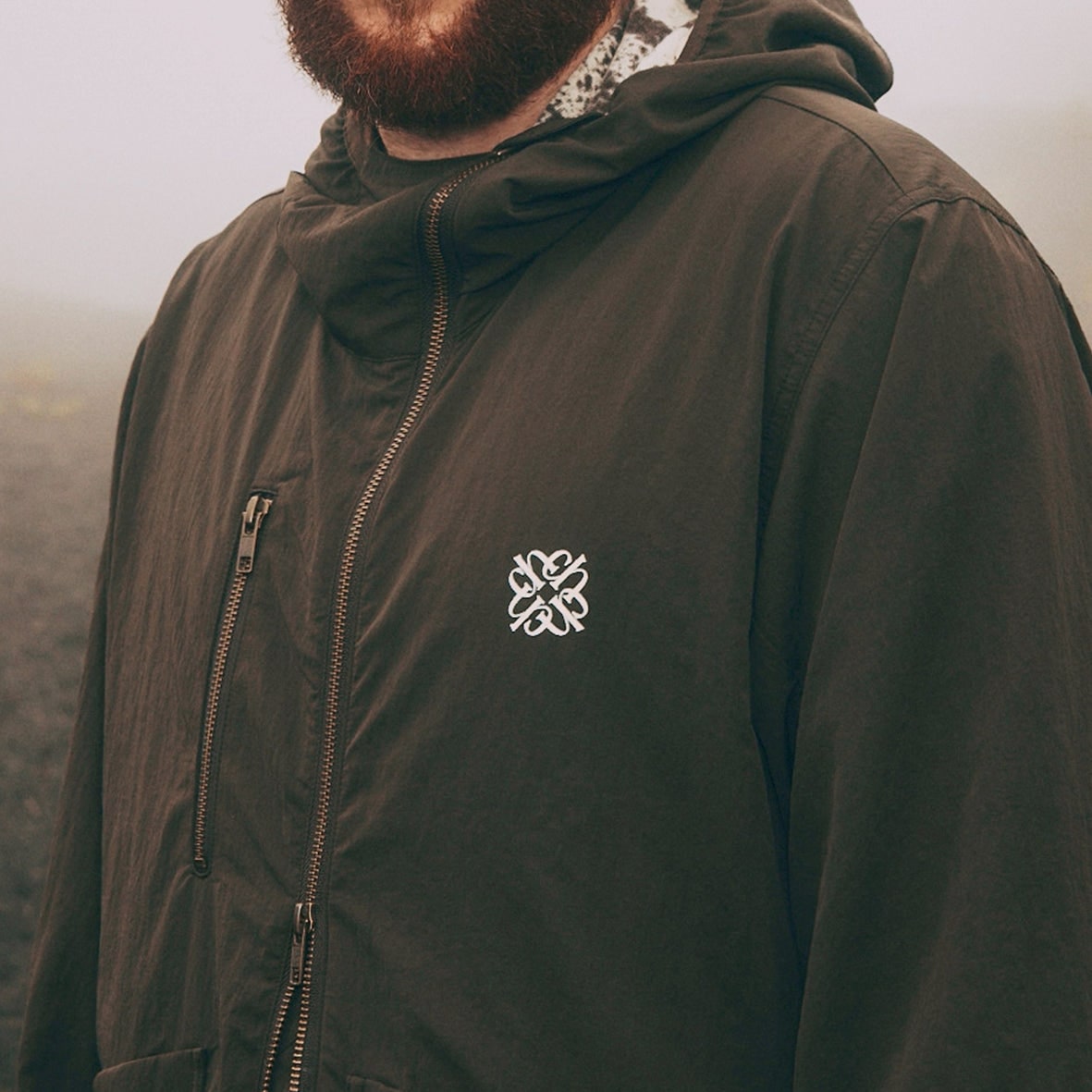 charbon / LIMONTA D/WASHER NYLON ZIP UP PARKA BROWN