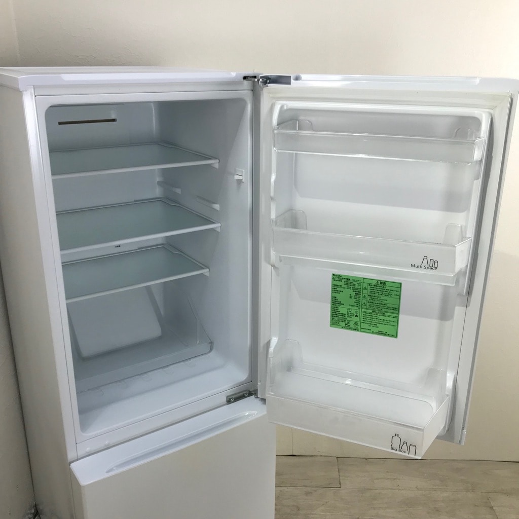 中古 156L 2ドア冷蔵庫 ヤマダ電機 YRZ-F15E1 2018年製 ホワイト 6ヶ月