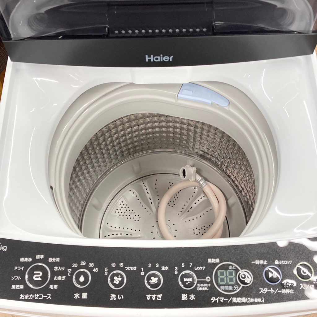 中古 5.5kg 全自動洗濯機 ハイアール JW-C55D-K 2022年製 ブラック