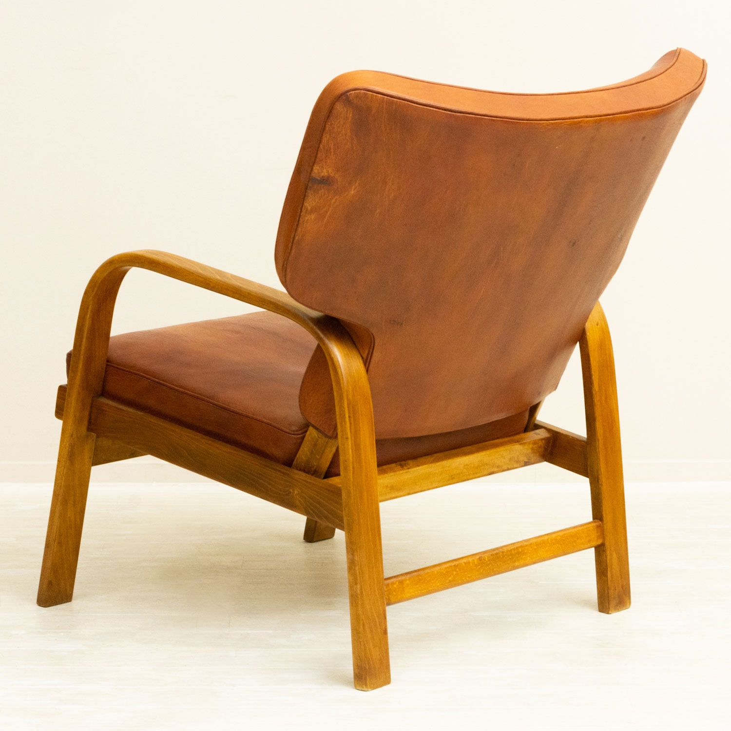 Magnus Stephensen イージーチェア ビーチ レザー ラタン 北欧