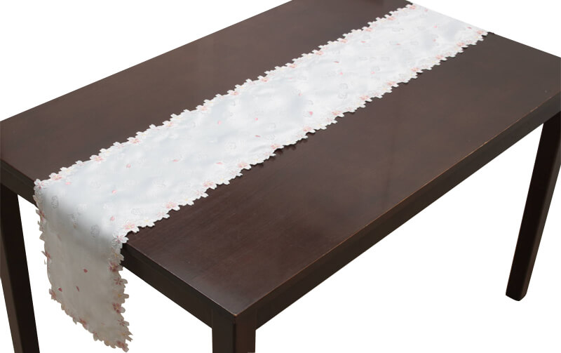 刺繍＆カットワーク テーブルランナー 約25×180cm [SAKURA