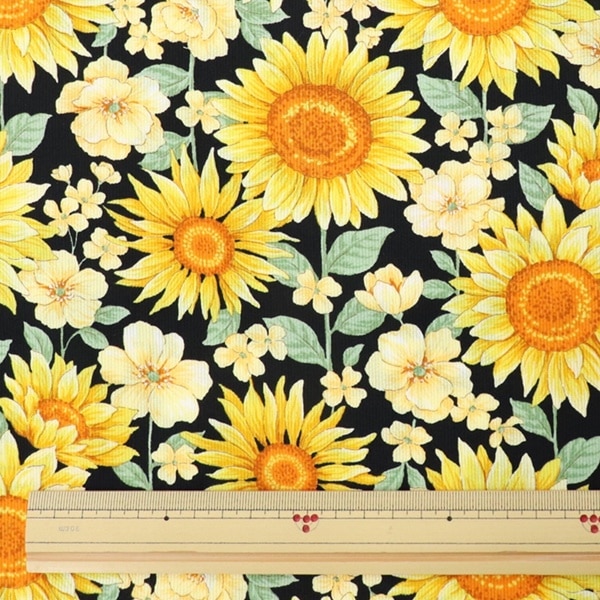 生地 ひまわり柄さらっとピケプリント 850465 | 手芸センタードリーム