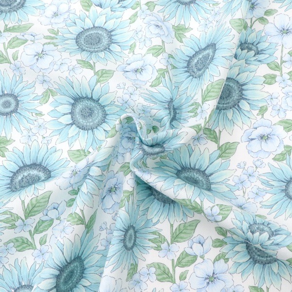 生地 ひまわり柄さらっとピケプリント 850465 | 手芸センタードリーム