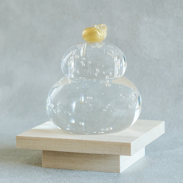 福重ね 鏡餅 【金】 アデリアガラス - キッチン雑貨、便利グッズなら