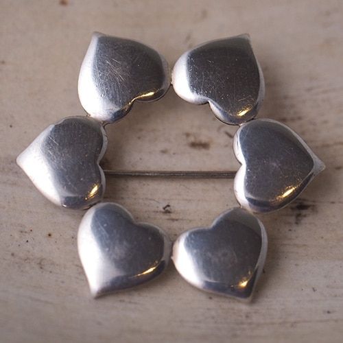 HANS HANSEN ハンスハンセン シルバーハートブローチ