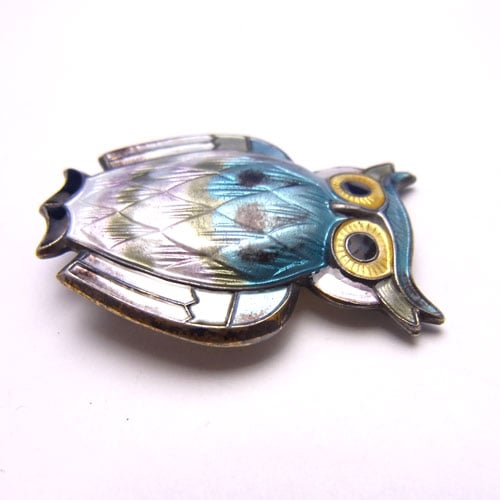 David Andersen デビッドアンデルセン エナメルフクロウブローチ