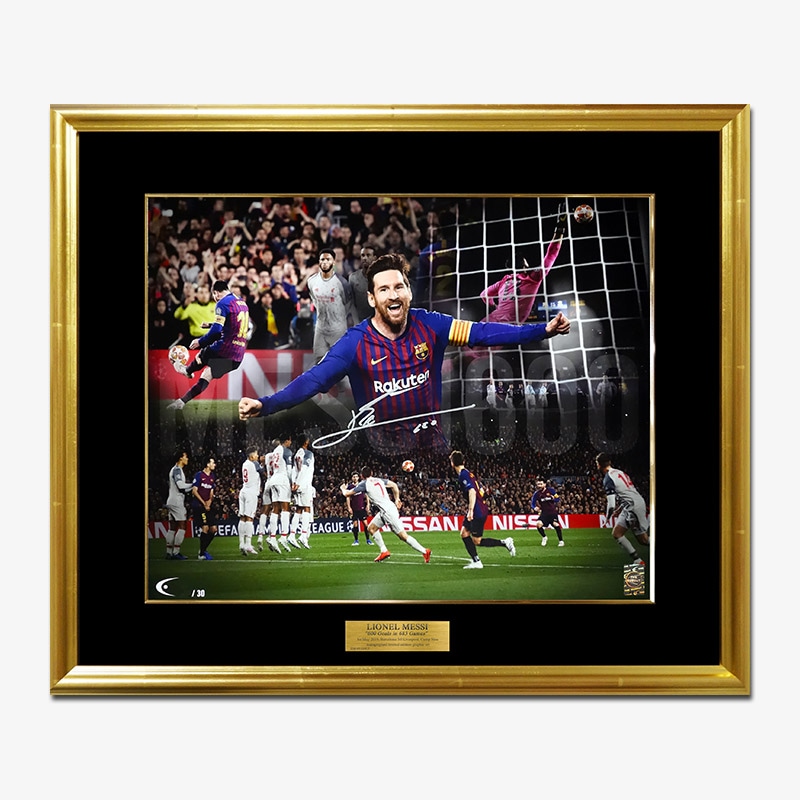 世界限定30枚] メッシ直筆サイン入りグラフィックアート 