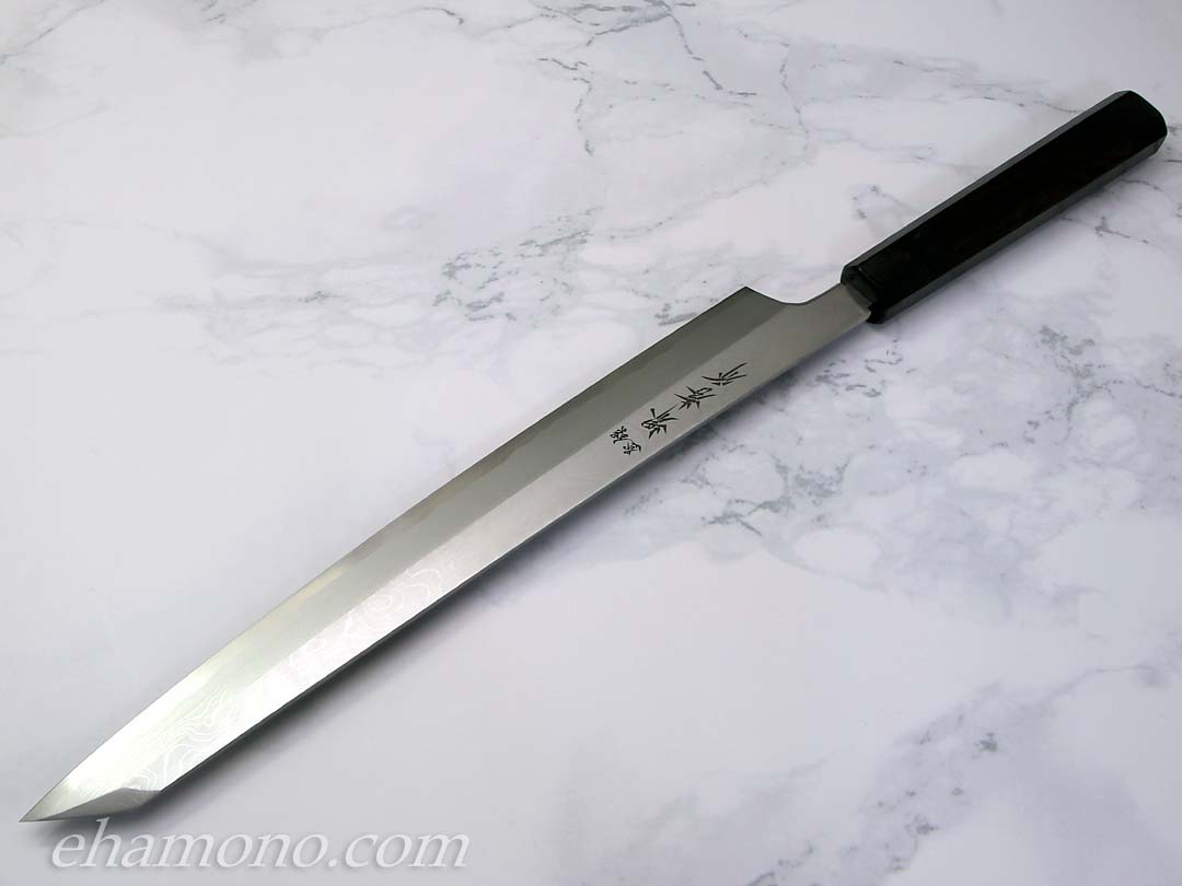 堺孝行 青龍 青二鋼ダマスカス 切付柳刃300